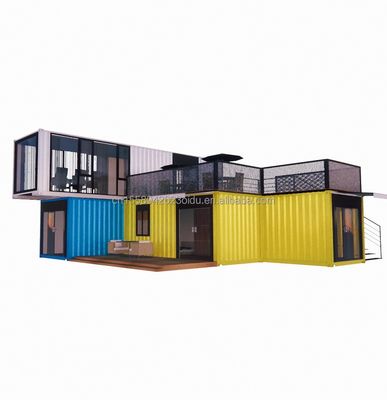 Casas de acero de 40 pies con diseño chino estilo de lujo viviendo en casas prefabricadas de contenedores