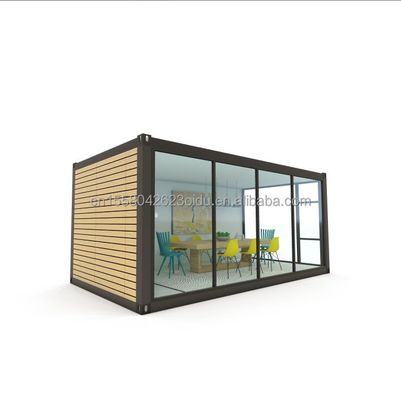 Almacén prefabricado móvil y portátil 20 pies Contenedor de envío Oficina con 50/75/100mm Wave Sandwich Panel Pared