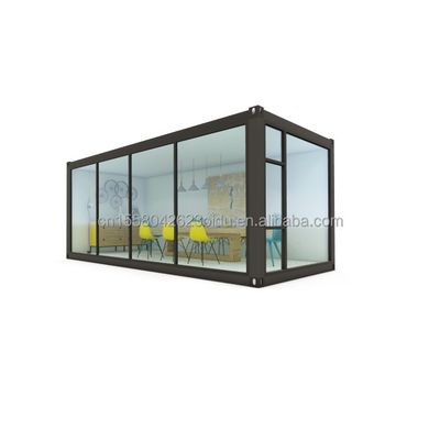 Almacén prefabricado móvil y portátil 20 pies Contenedor de envío Oficina con 50/75/100mm Wave Sandwich Panel Pared