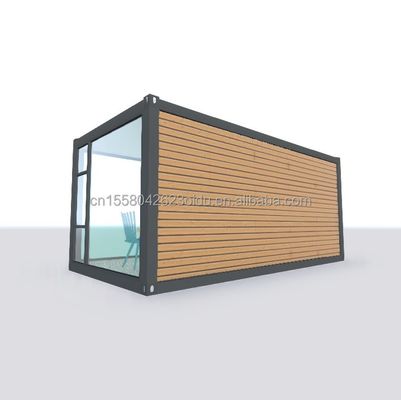 Almacén prefabricado móvil y portátil 20 pies Contenedor de envío Oficina con 50/75/100mm Wave Sandwich Panel Pared