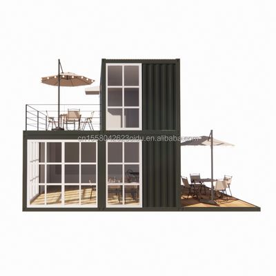 20 pies Prefabricado Envío Casitas pequeñas Casa de contenedores Casa prefabricada móvil para tiendas en estilo de diseño chino