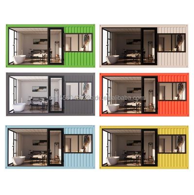 Precio asequible 20 pies o 40 pies portátil Acero ligero Contenedor de techo plano Prefabricado Estudio Casa con color personalizado