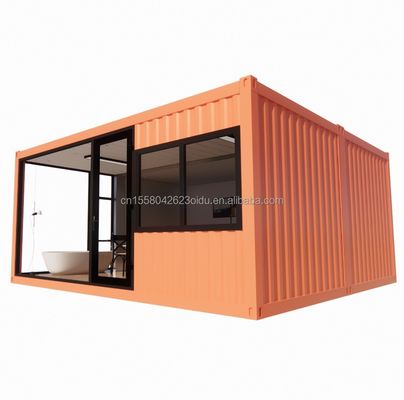Precio asequible 20 pies o 40 pies portátil Acero ligero Contenedor de techo plano Prefabricado Estudio Casa con color personalizado