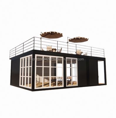 Bar de café de contenedores de color personalizado con estilo de diseño chino y contenedor prefabricado de 20 pies