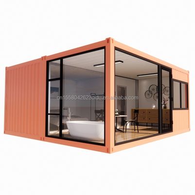 Precio asequible 20 pies o 40 pies portátil Acero ligero Contenedor de techo plano Prefabricado Estudio Casa con color personalizado