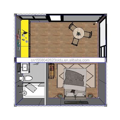 Precio asequible 20 pies o 40 pies portátil Acero ligero Contenedor de techo plano Prefabricado Estudio Casa con color personalizado