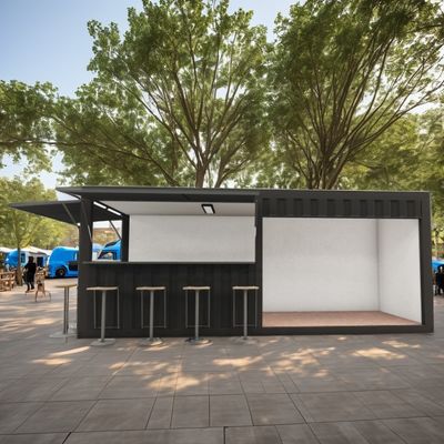 Contenedor de mini tienda emergente de 20 pies para restaurantes de comida rápida, tiendas de conveniencia, quioscos y casas de acero galvanizado con flexión de 180 g