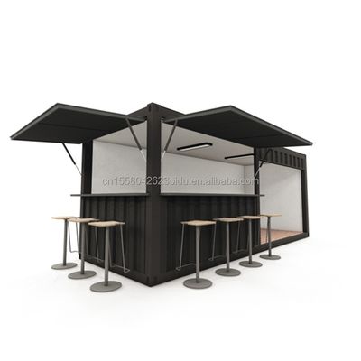 Contenedor de mini tienda emergente de 20 pies para restaurantes de comida rápida, tiendas de conveniencia, quioscos y casas de acero galvanizado con flexión de 180 g