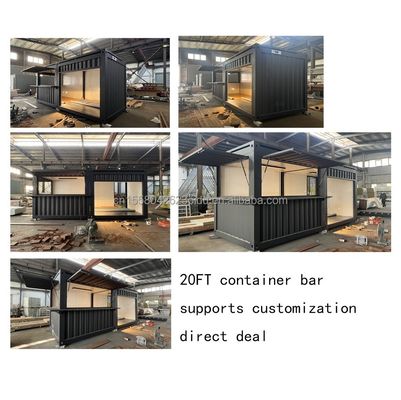 Contenedor de mini tienda emergente de 20 pies para restaurantes de comida rápida, tiendas de conveniencia, quioscos y casas de acero galvanizado con flexión de 180 g