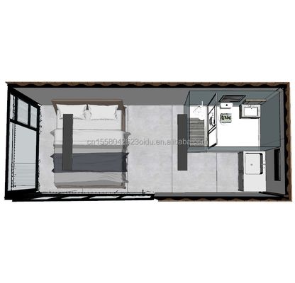 Casa solar de acero resistente de madera 20 pies Casa de contenedores plana con pared 50/75/100 mm Panel de sándwich de onda