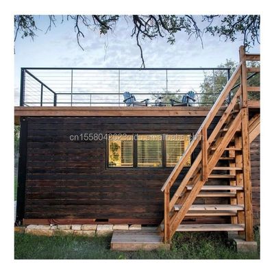 50/75/100mm Panel de sándwich ondulado Casa prefabricada de madera diminuta Contenedor de vivienda Contenedor de dos pisos Edificios de contenedores Cabinas Villa de madera