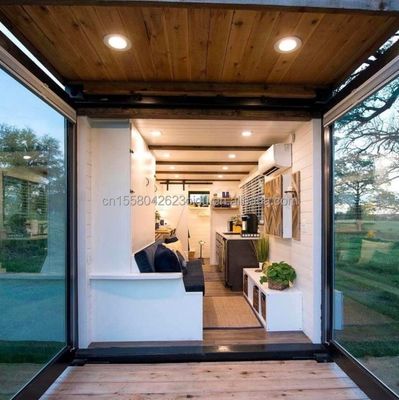 50/75/100mm Panel de sándwich ondulado Casa prefabricada de madera diminuta Contenedor de vivienda Contenedor de dos pisos Edificios de contenedores Cabinas Villa de madera