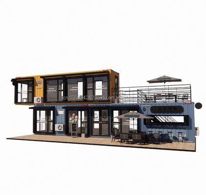 Contenedor de acero galvanizado de flexión diseño bar de café casa tienda móvil restaurante de contenedores