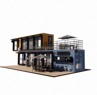 Contenedor de acero galvanizado de flexión diseño bar de café casa tienda móvil restaurante de contenedores