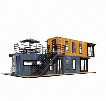 Contenedor de acero galvanizado de flexión diseño bar de café casa tienda móvil restaurante de contenedores