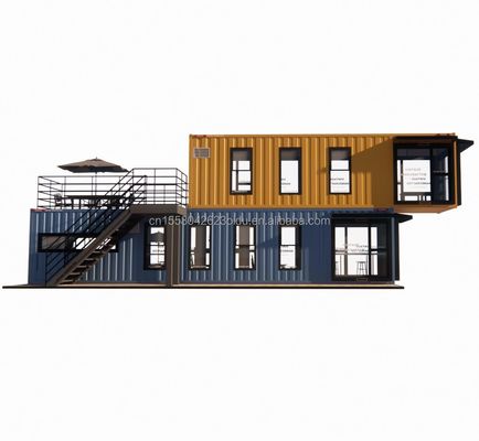 Contenedor de acero galvanizado de flexión diseño bar de café casa tienda móvil restaurante de contenedores