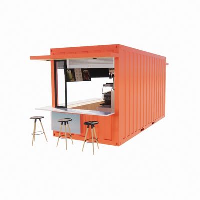 Contenedor de envío comercial al aire libre de 20 pies o 40 pies Bar de café fácil de instalar Casa de acero de diseño moderno Contenedor de paquete plano Mejor