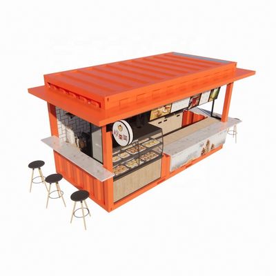 Contenedor de envío comercial al aire libre de 20 pies o 40 pies Bar de café fácil de instalar Casa de acero de diseño moderno Contenedor de paquete plano Mejor