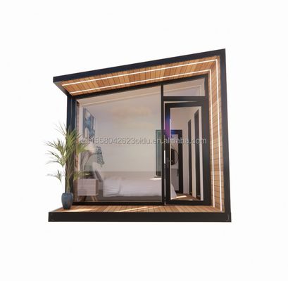 Casa de contenedores prefabricada de 20 pies con marco de acero aleación de aluminio ventanas de vidrio de madera y acero galvanizado flexión