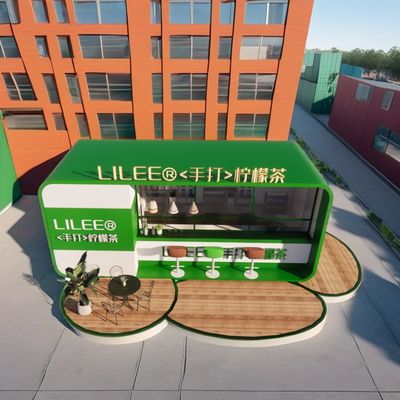 2024 Diseño Extensible Modular al aire libre Contenedor de envío de acero de 20 pies / 40 pies Quiosco Bar de café portátil con equipos