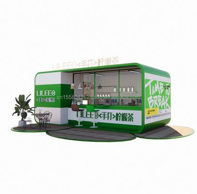 2024 Diseño Extensible Modular al aire libre Contenedor de envío de acero de 20 pies / 40 pies Quiosco Bar de café portátil con equipos