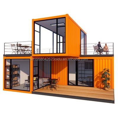 Contenedores de envío Casa prefabricada Contenedor confortable Villa con baño Tubos cuadrados de acero galvanizado Estructura principal