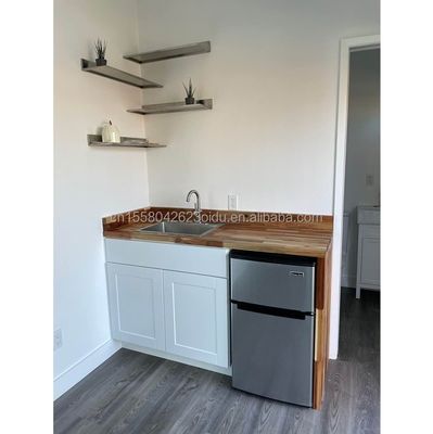 Tubos cuadrados de acero galvanizado Cabina modular prefabricada Jardín de madera Sala de sol Equipo completo