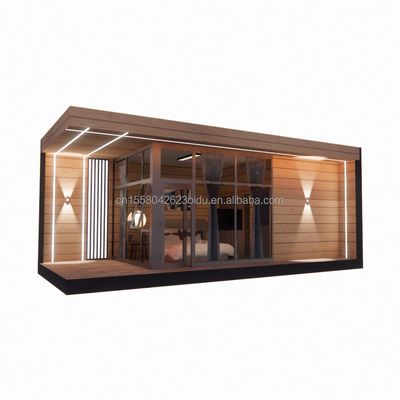 Casa de vidrio de madera prefabricada de 30 pies Contenedor de casa de sol Contenedor prefabricado