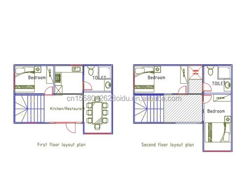 20ft/40ft Prefab Modular Mini Kit Set Casas de cabaña Casa de contenedores estilo de diseño moderno 3 dormitorios Casa lista