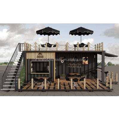 Diseño moderno 20 pies hechos a medida Contenedor de envío Jardín Cafetería Bar Móvil Cafetería Panel de sándwich de acero al aire libre
