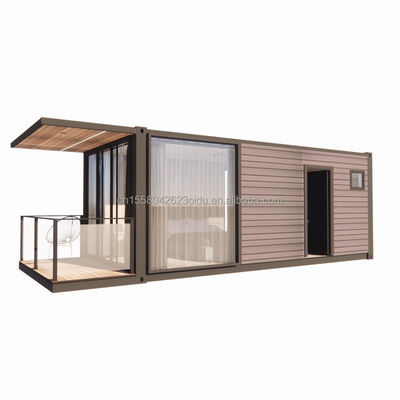 Tubos cuadrados de acero galvanizado Casa de contenedores prefabricada Casa prefabricada móvil Casa de 20 pies Envío Casitas pequeñas Color personalizado