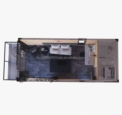 Tubos cuadrados de acero galvanizado Casa de contenedores prefabricada Casa prefabricada móvil Casa de 20 pies Envío Casitas pequeñas Color personalizado