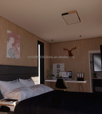 Tubos cuadrados de acero galvanizado Casa de contenedores prefabricada Casa prefabricada móvil Casa de 20 pies Envío Casitas pequeñas Color personalizado