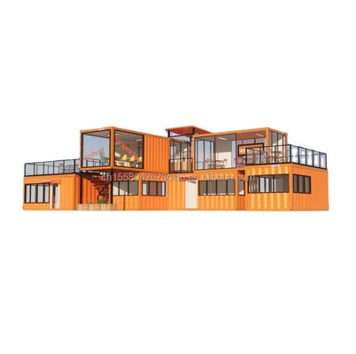Prefab Modular 3 dormitorios Casa de acero galvanizado Tubos cuadrados de 20 pies o 40 pies Kit de cabaña pequeña ya hecho