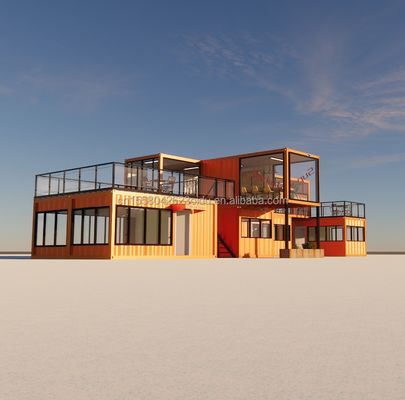 Prefab Modular 3 dormitorios Casa de acero galvanizado Tubos cuadrados de 20 pies o 40 pies Kit de cabaña pequeña ya hecho