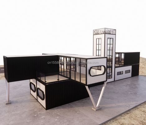 Tubos cuadrados de acero galvanizado Tienda de contenedores Contenedores de envío Tienda portátil Contenedores Diseño de modelos 3D