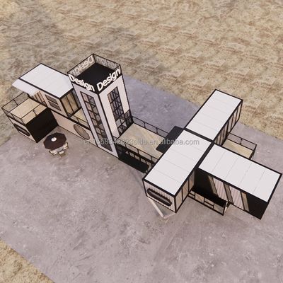 Tubos cuadrados de acero galvanizado Tienda de contenedores Contenedores de envío Tienda portátil Contenedores Diseño de modelos 3D