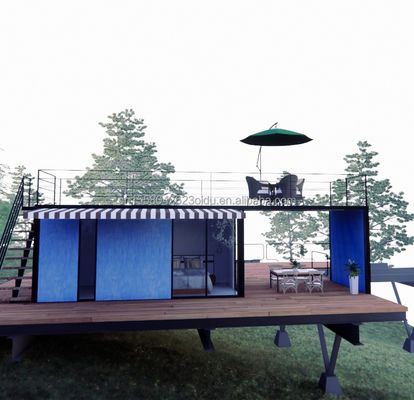 Tienda Casa modular prefabricada moderna y fácil de ensamblar con paredes de paneles de sandwich de onda de 50/75/100 mm