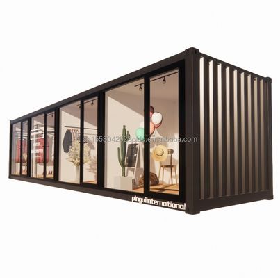 Cuadro de acero de acero galvanizado con flexión de acero 180g estilo de diseño chino EU 40 pies casas prefabricadas para ropa moderna tienda tienda