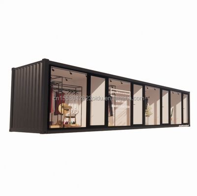 Cuadro de acero de acero galvanizado con flexión de acero 180g estilo de diseño chino EU 40 pies casas prefabricadas para ropa moderna tienda tienda