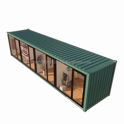 Cuadro de acero de acero galvanizado con flexión de acero 180g estilo de diseño chino EU 40 pies casas prefabricadas para ropa moderna tienda tienda