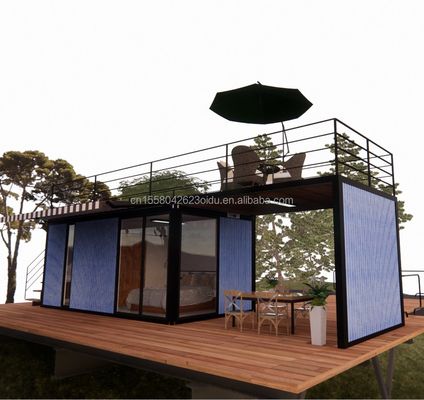 Tienda Casa modular prefabricada moderna y fácil de ensamblar con paredes de paneles de sandwich de onda de 50/75/100 mm