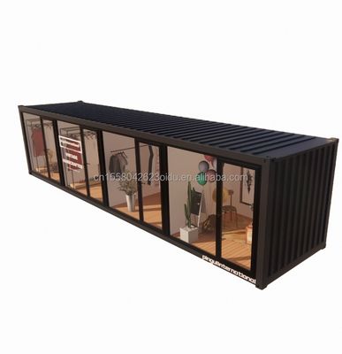 Cuadro de acero de acero galvanizado con flexión de acero 180g estilo de diseño chino EU 40 pies casas prefabricadas para ropa moderna tienda tienda