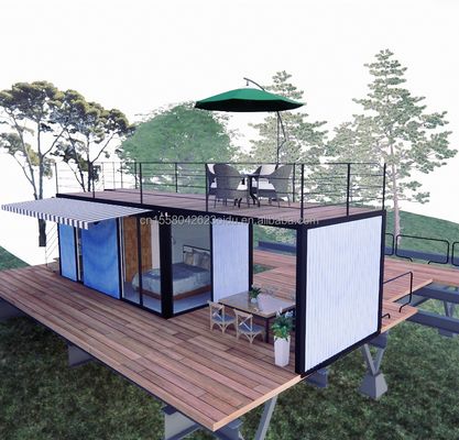 Tienda Casa modular prefabricada moderna y fácil de ensamblar con paredes de paneles de sandwich de onda de 50/75/100 mm