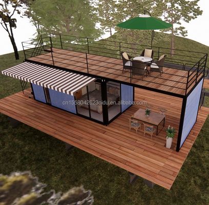 Tienda Casa modular prefabricada moderna y fácil de ensamblar con paredes de paneles de sandwich de onda de 50/75/100 mm