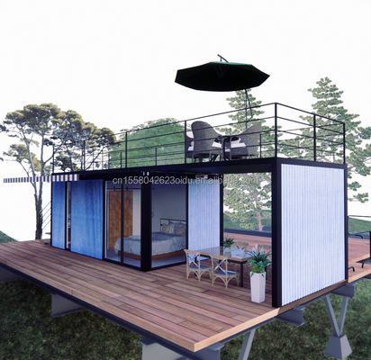 Tienda Casa modular prefabricada moderna y fácil de ensamblar con paredes de paneles de sandwich de onda de 50/75/100 mm