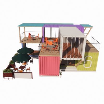 Fácil montaje y desmontaje 20ft/40ft Modular Prefabricado Almacenamiento Contenedor de envío Casas Bar con ventanas de aleación de aluminio