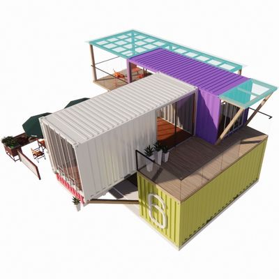Fácil montaje y desmontaje 20ft/40ft Modular Prefabricado Almacenamiento Contenedor de envío Casas Bar con ventanas de aleación de aluminio