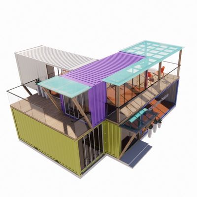 Fácil montaje y desmontaje 20ft/40ft Modular Prefabricado Almacenamiento Contenedor de envío Casas Bar con ventanas de aleación de aluminio