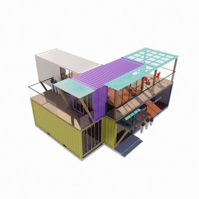 Fácil montaje y desmontaje 20ft/40ft Modular Prefabricado Almacenamiento Contenedor de envío Casas Bar con ventanas de aleación de aluminio